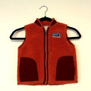 Patagonia kids retro orange zip up vest size 24 months